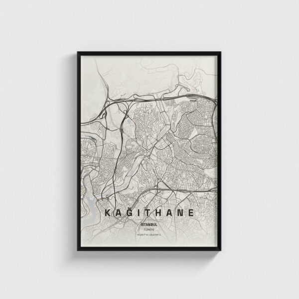 İstanbul Kağıthane İlçe Haritası Posteri