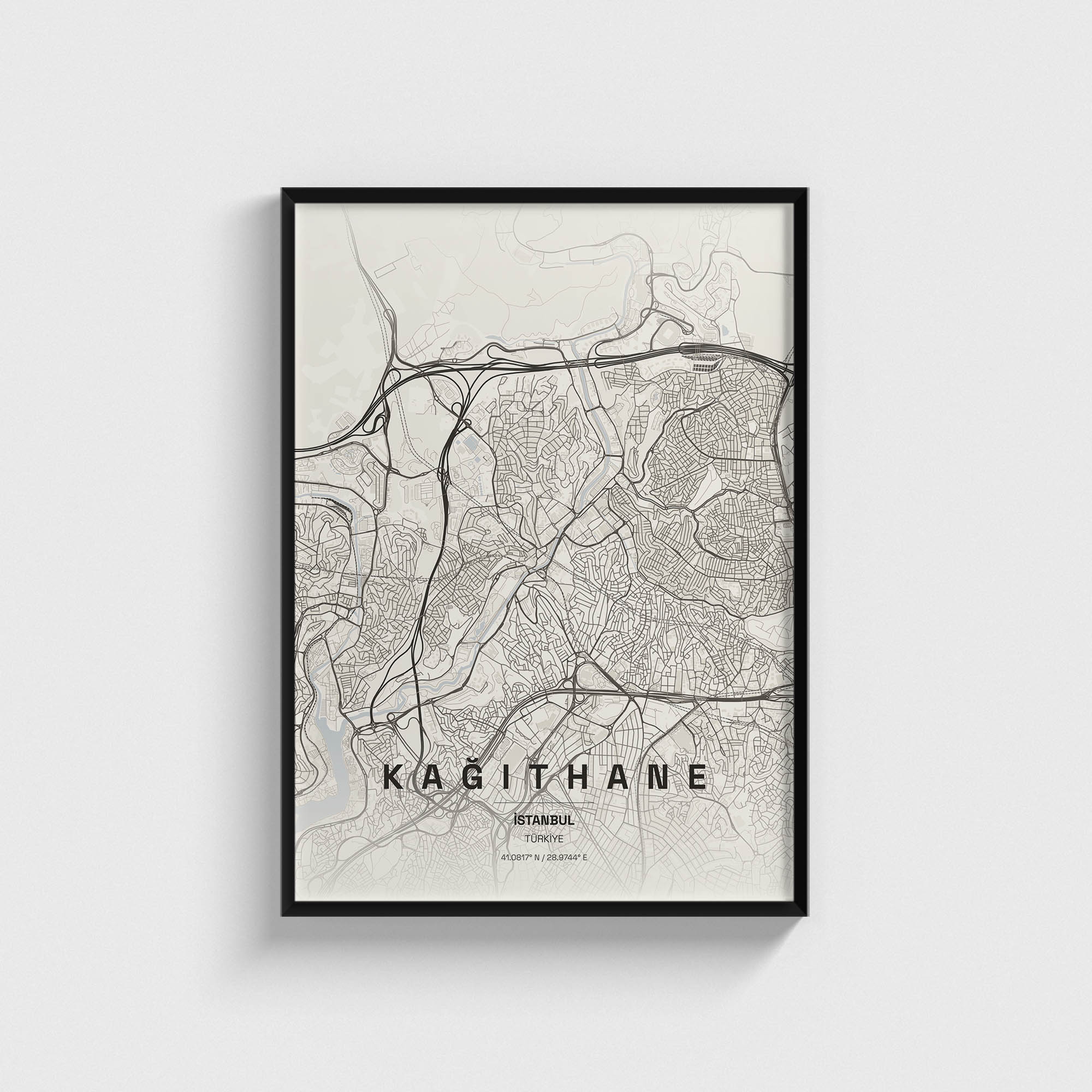 İstanbul Kağıthane İlçe Haritası Posteri