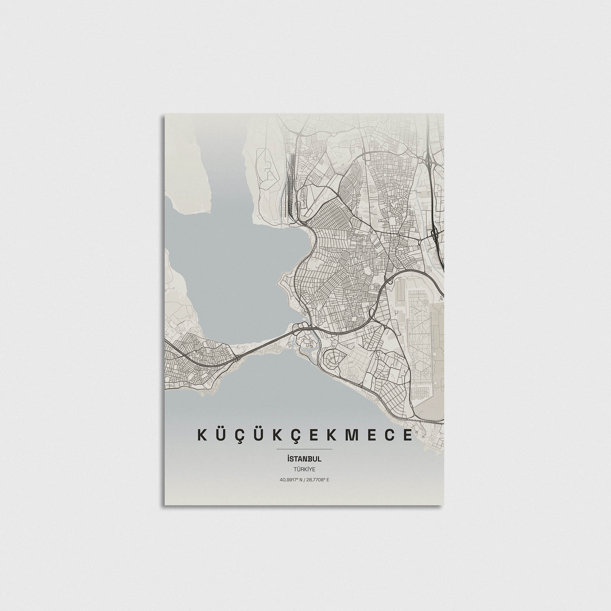 İstanbul Küçükçekmece İlçe Haritası Posteri - Görsel 3
