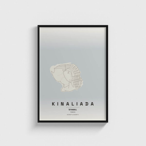 İstanbul Kınalıada İlçe Haritası Posteri