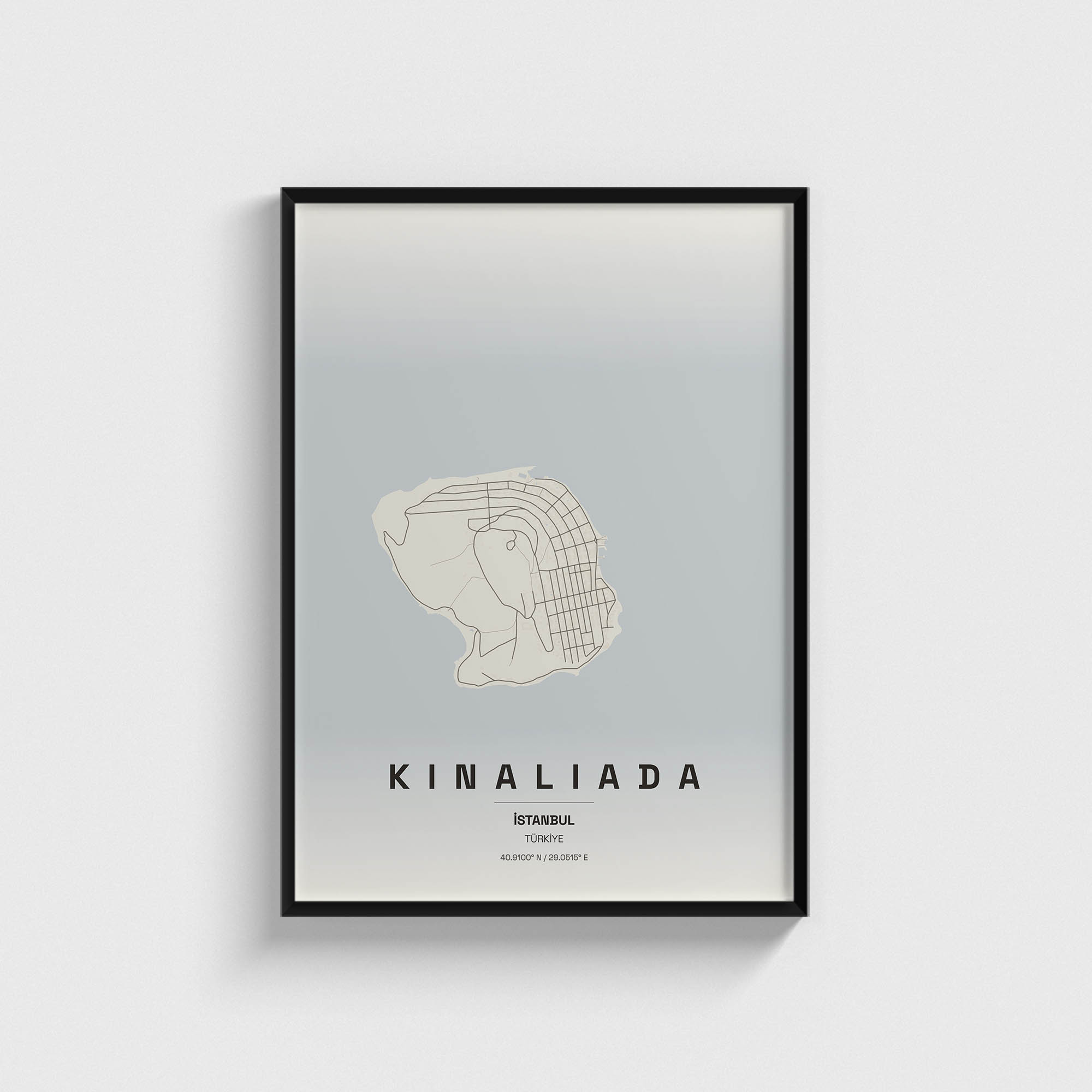 İstanbul Kınalıada İlçe Haritası Posteri