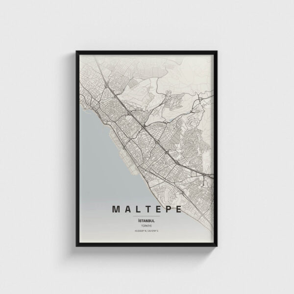 İstanbul Maltepe İlçe Haritası Posteri