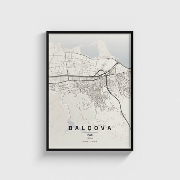 İzmir Balçova İlçe Haritası Posteri