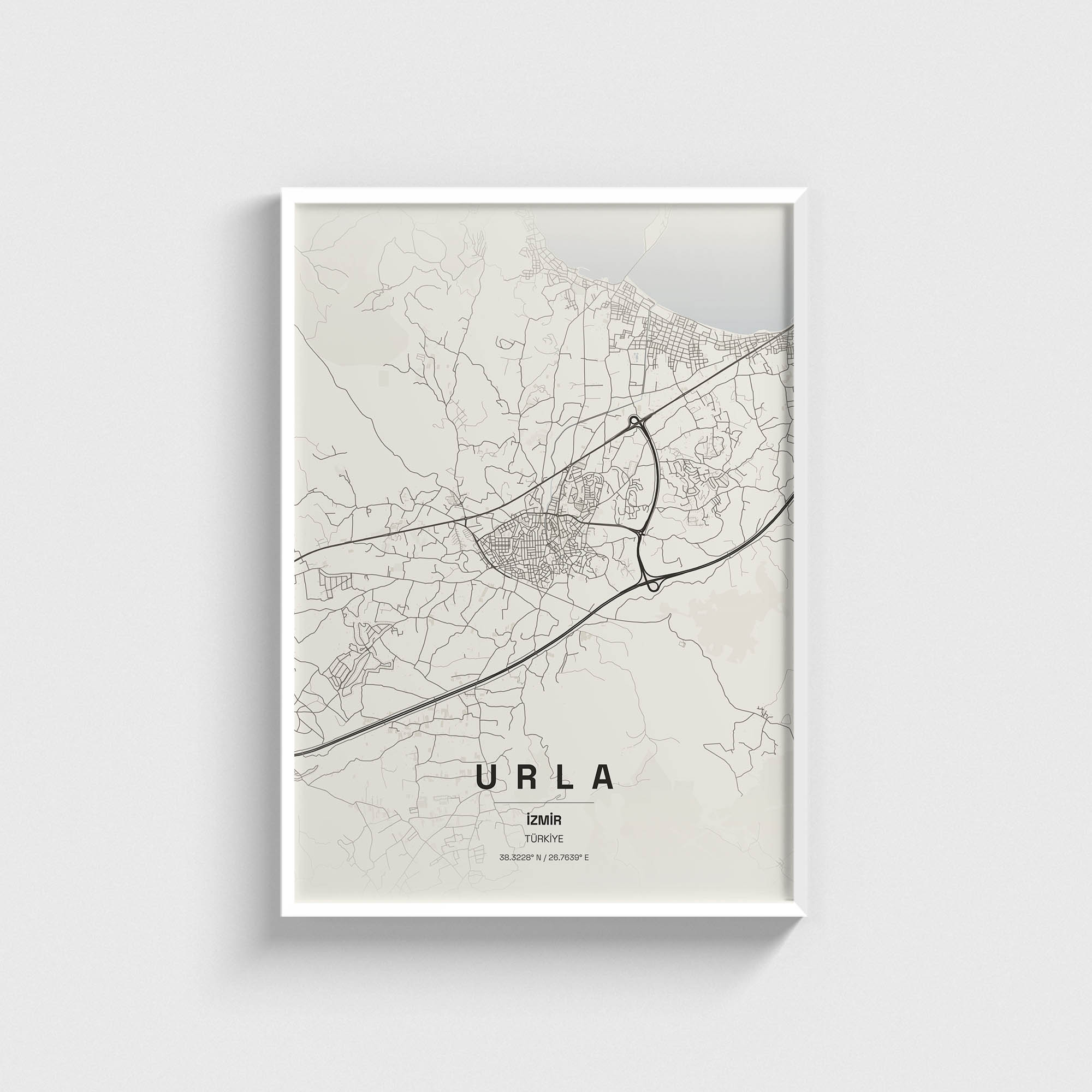 İzmir Urla İlçe Haritası Posteri - Görsel 2
