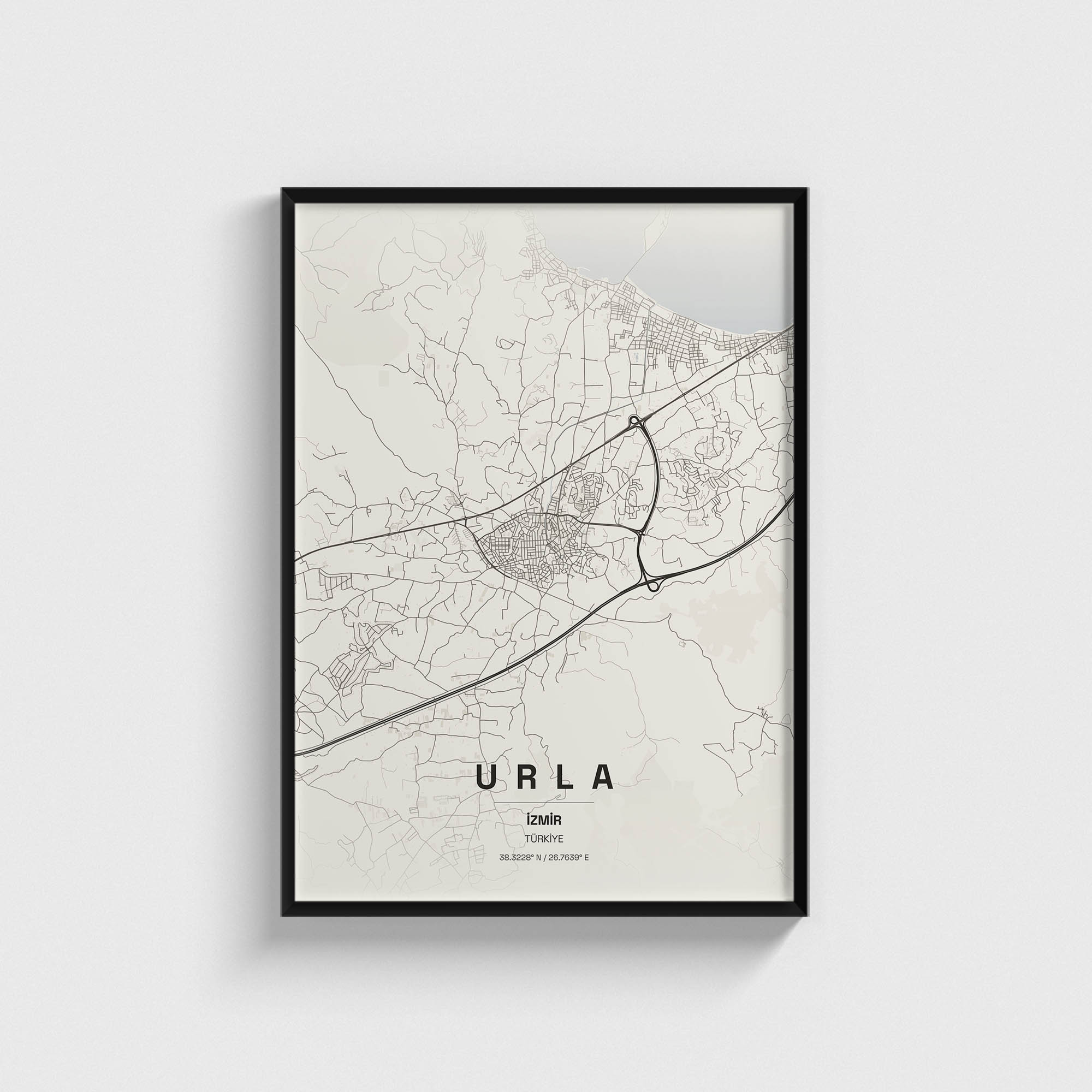 İzmir Urla İlçe Haritası Posteri