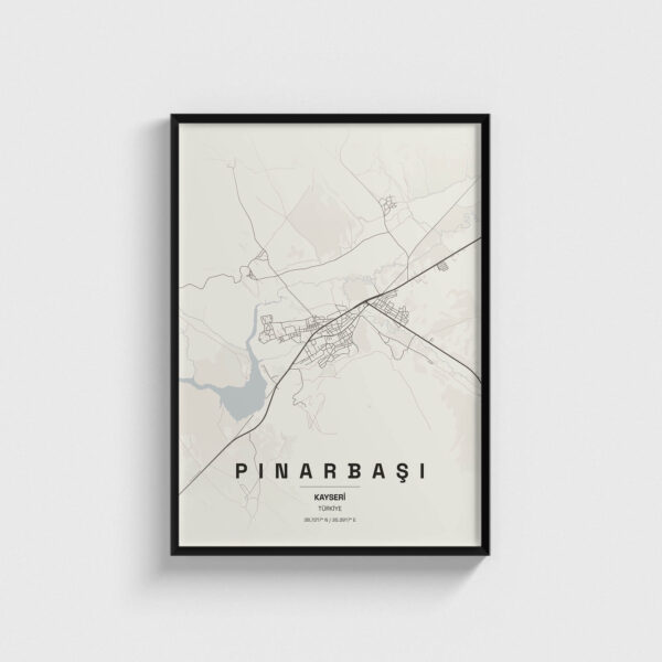 Kayseri Pınarbaşı İlçe Haritası Posteri