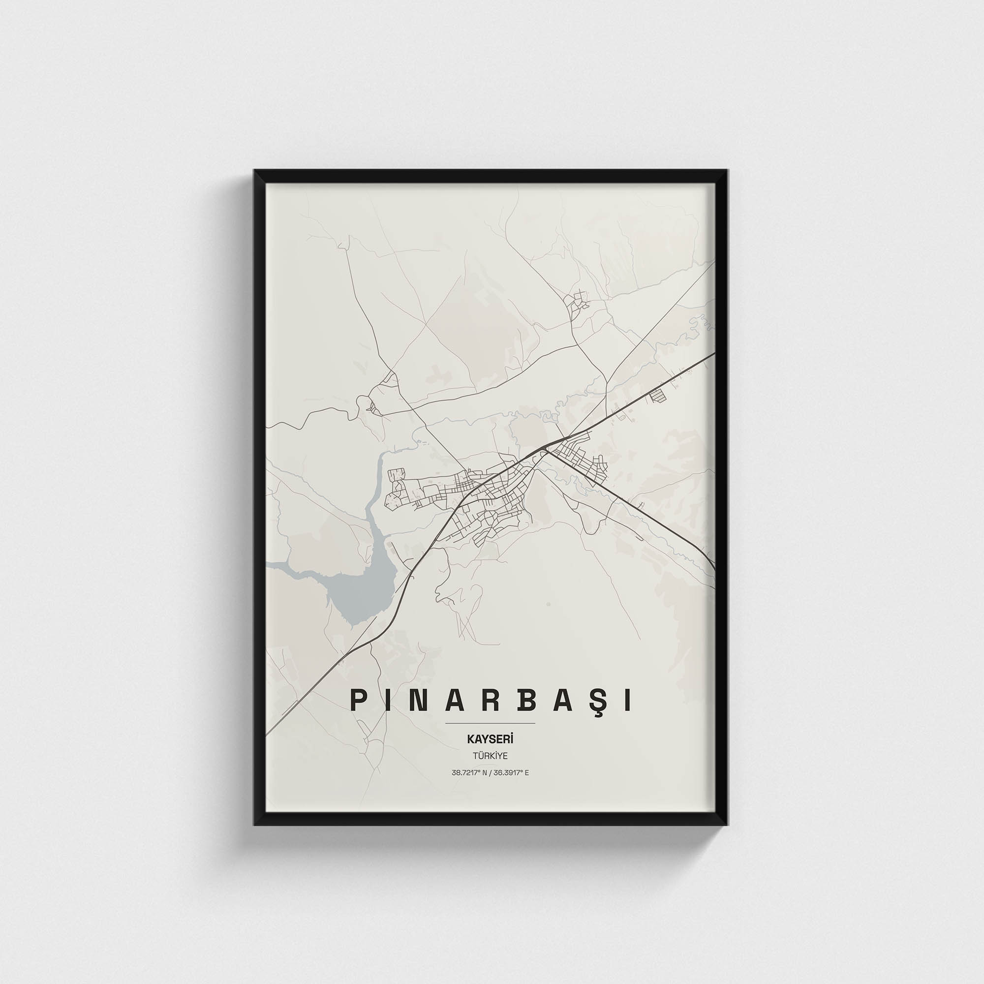 Kayseri Pınarbaşı İlçe Haritası Posteri