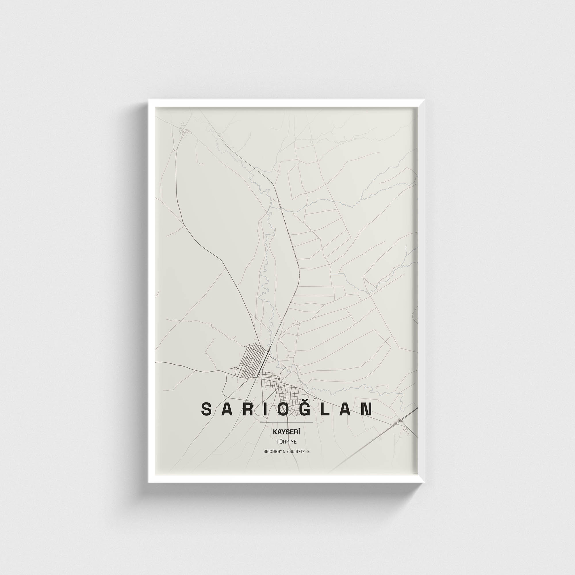 Kayseri Sarıoğlan İlçe Haritası Posteri - Görsel 2