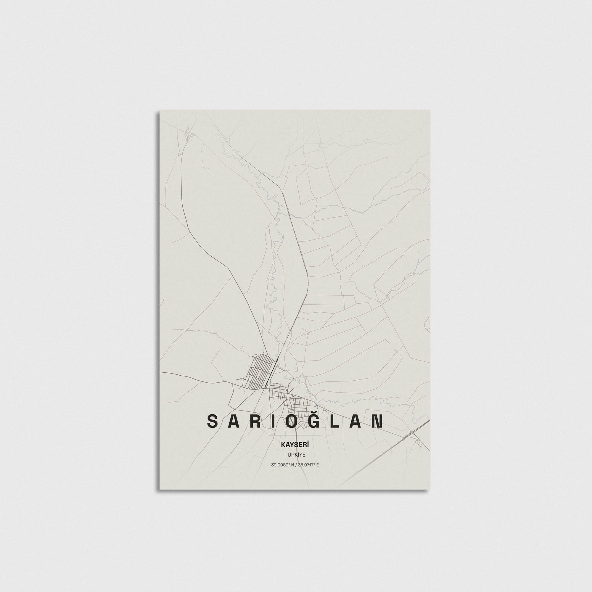 Kayseri Sarıoğlan İlçe Haritası Posteri - Görsel 3