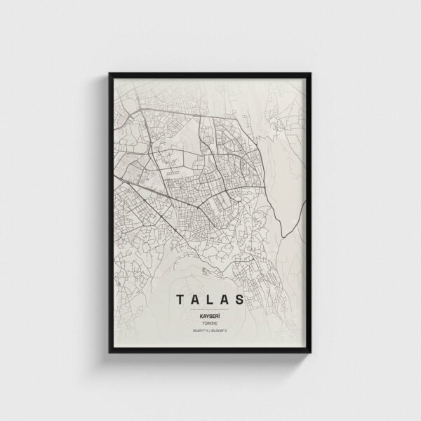 Kayseri Talas İlçe Haritası Posteri