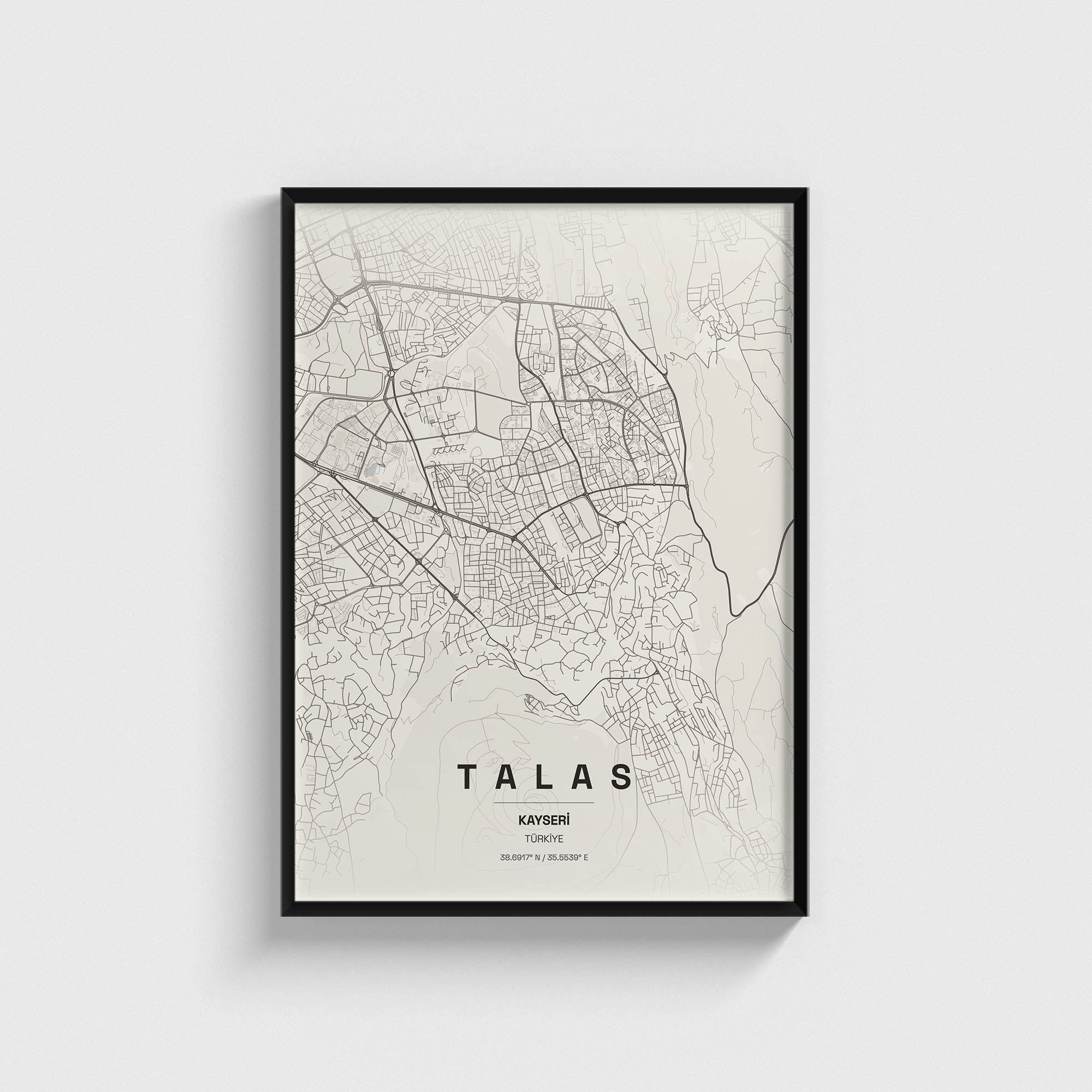 Kayseri Talas İlçe Haritası Posteri