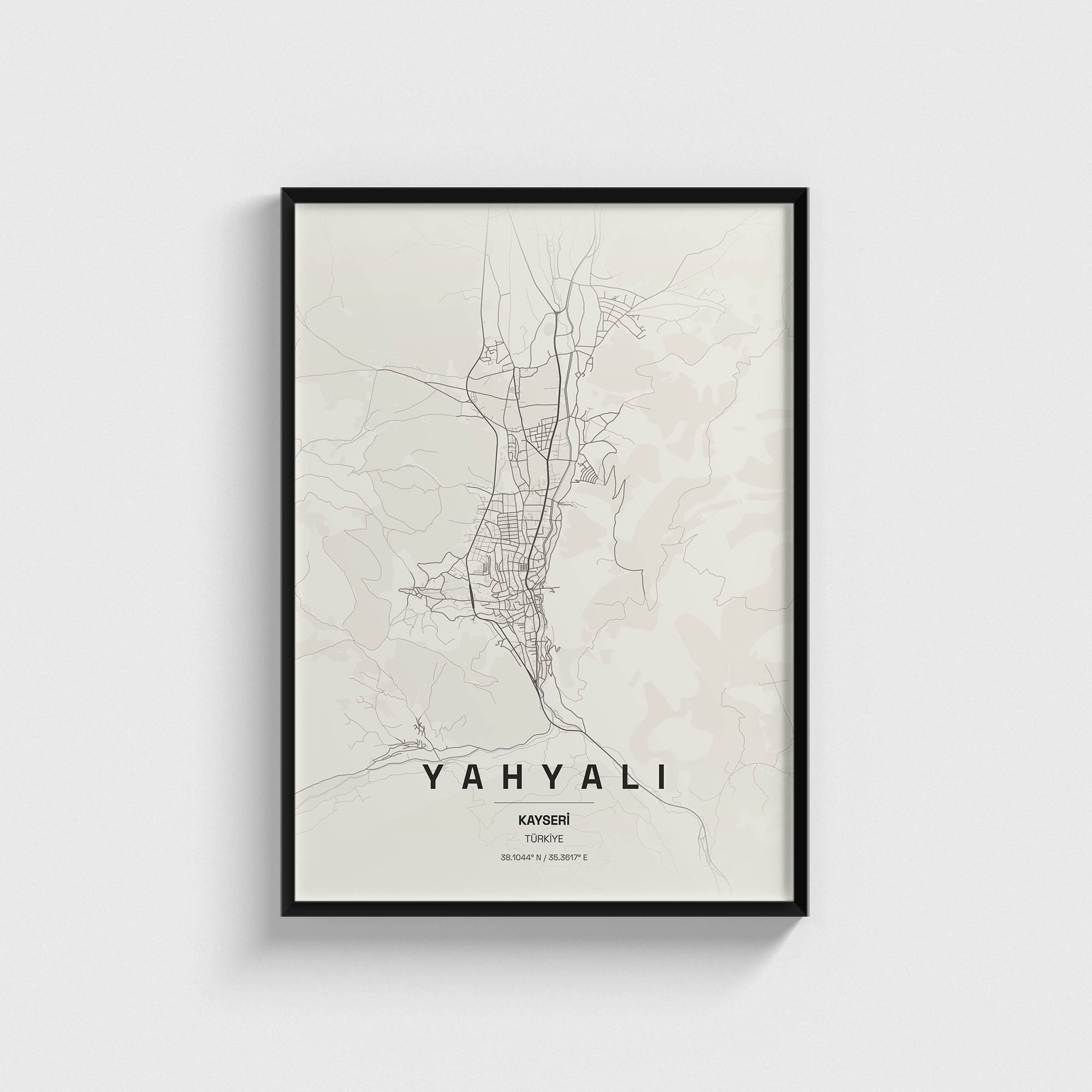Kayseri Yahyalı İlçe Haritası Posteri
