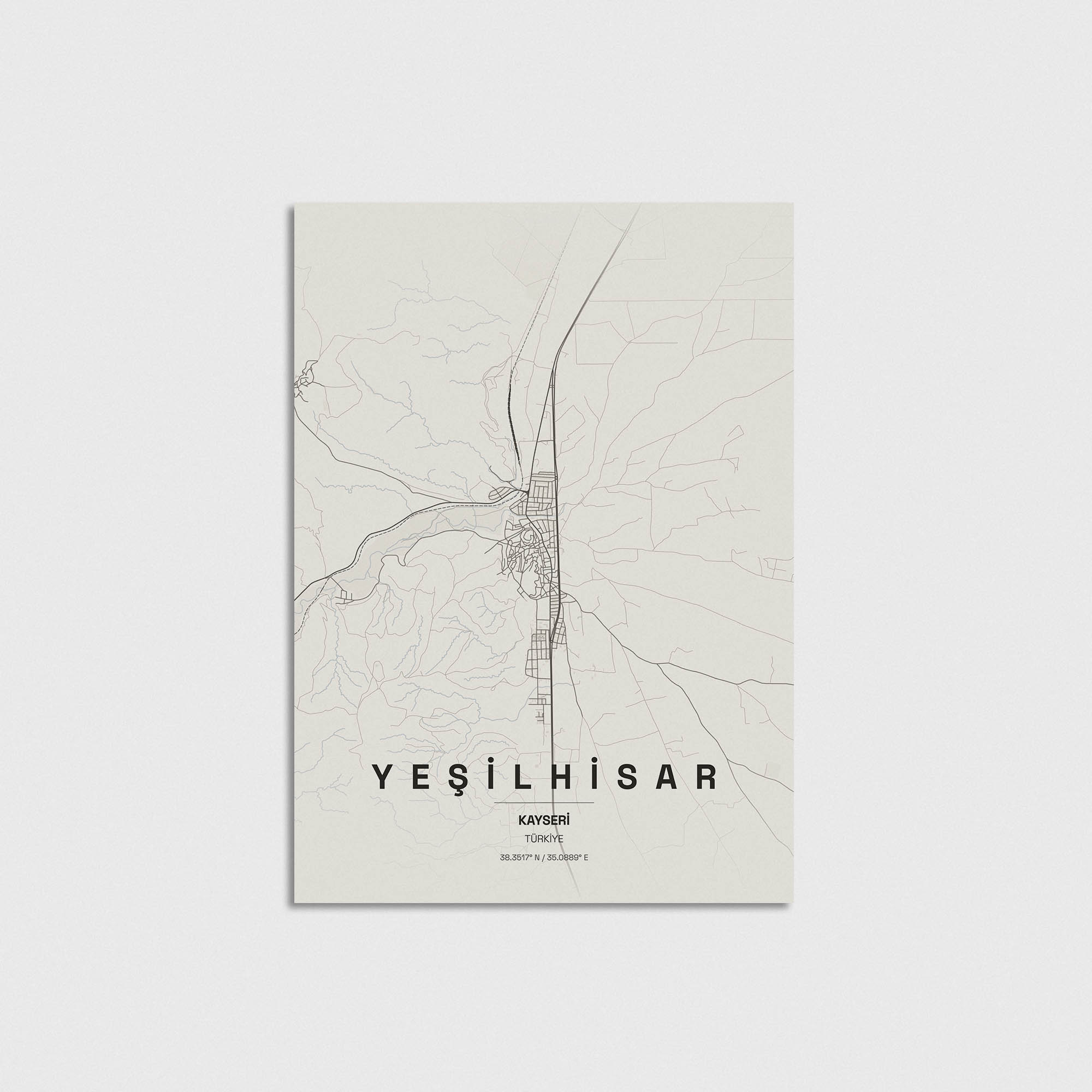 Kayseri Yeşilhisar İlçe Haritası Posteri - Görsel 3