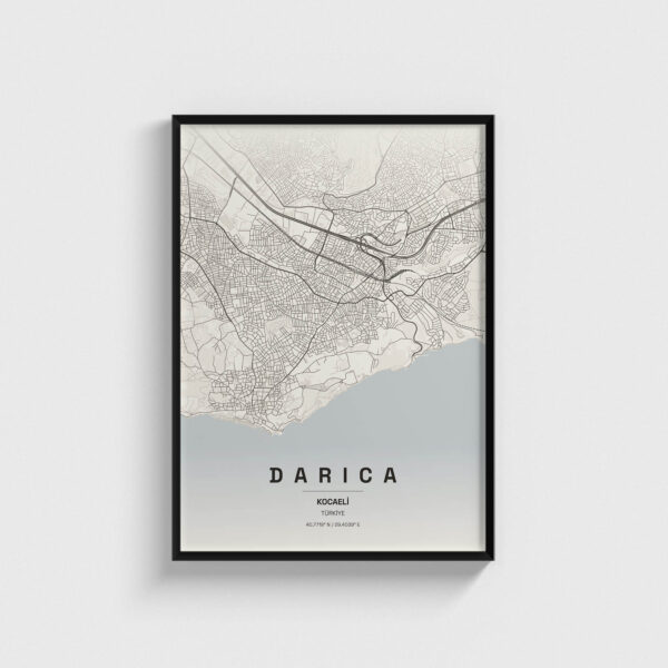 Kocaeli Darıca İlçe Haritası Posteri