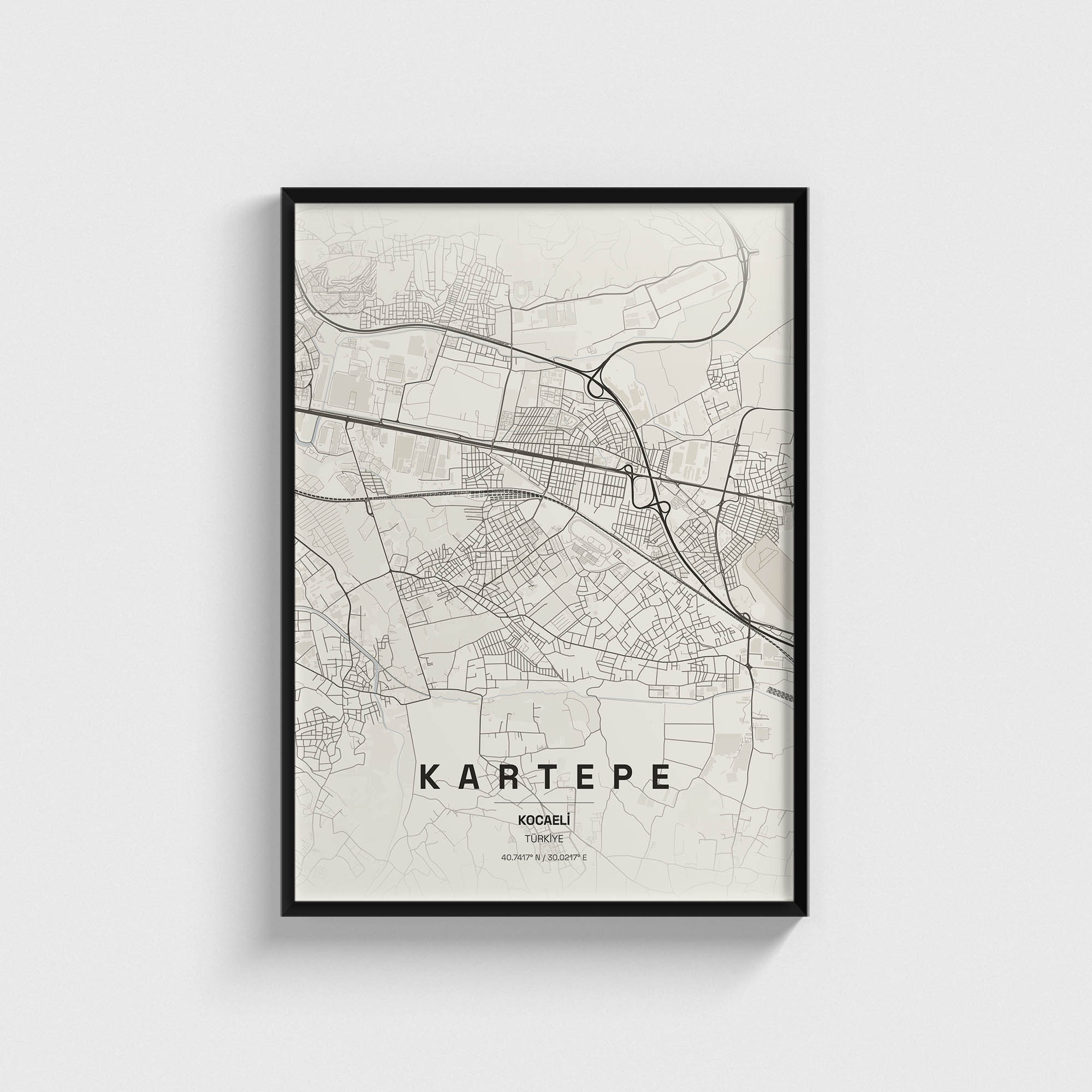 Kocaeli Kartepe İlçe Haritası Posteri
