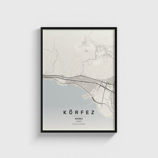 Kocaeli Körfez İlçe Haritası Posteri