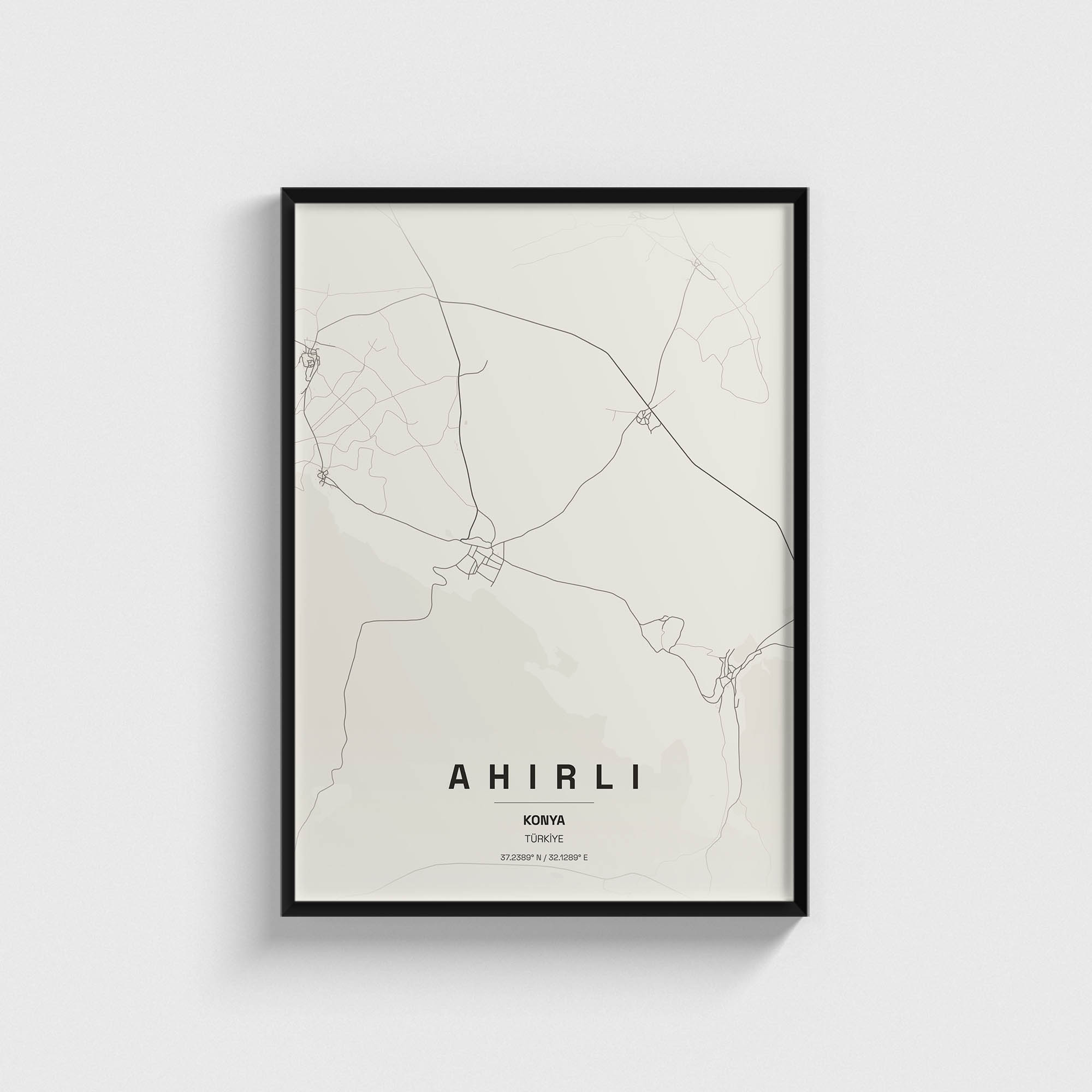 Konya Ahırlı İlçe Haritası Posteri