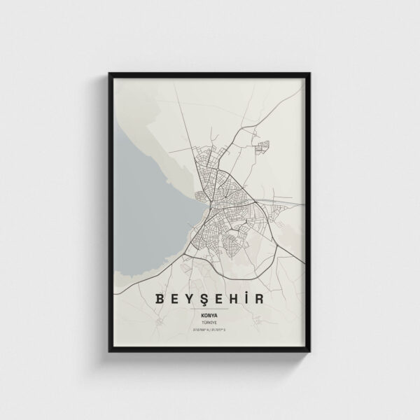 Konya Beyşehir İlçe Haritası Posteri