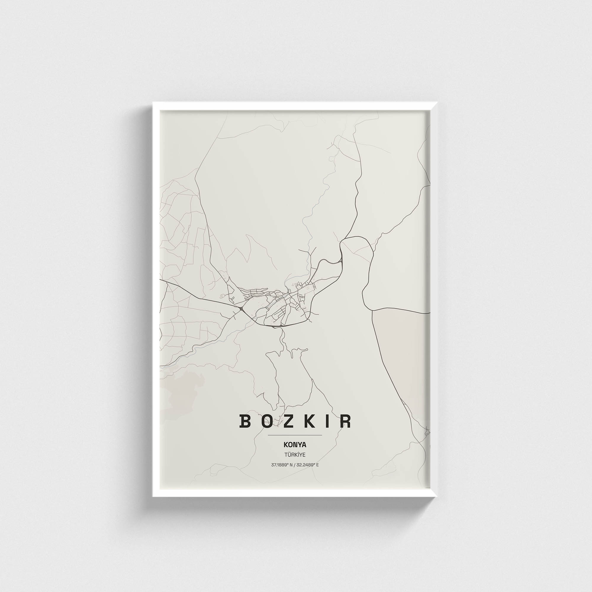 Konya Bozkır İlçe Haritası Posteri - Görsel 2
