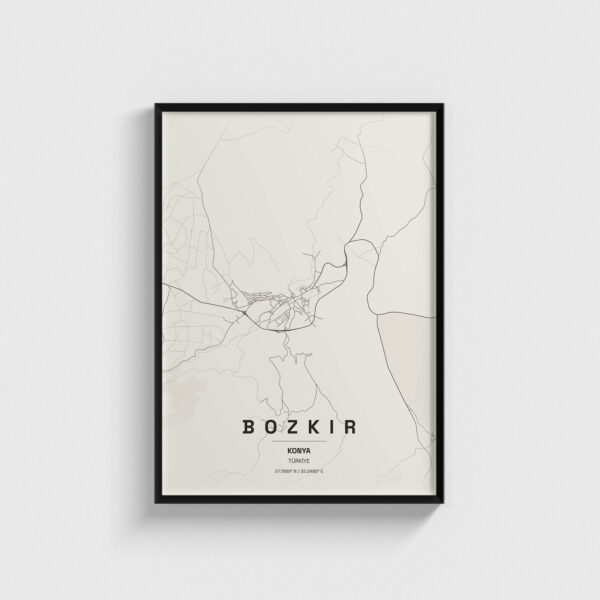 Konya Bozkır İlçe Haritası Posteri
