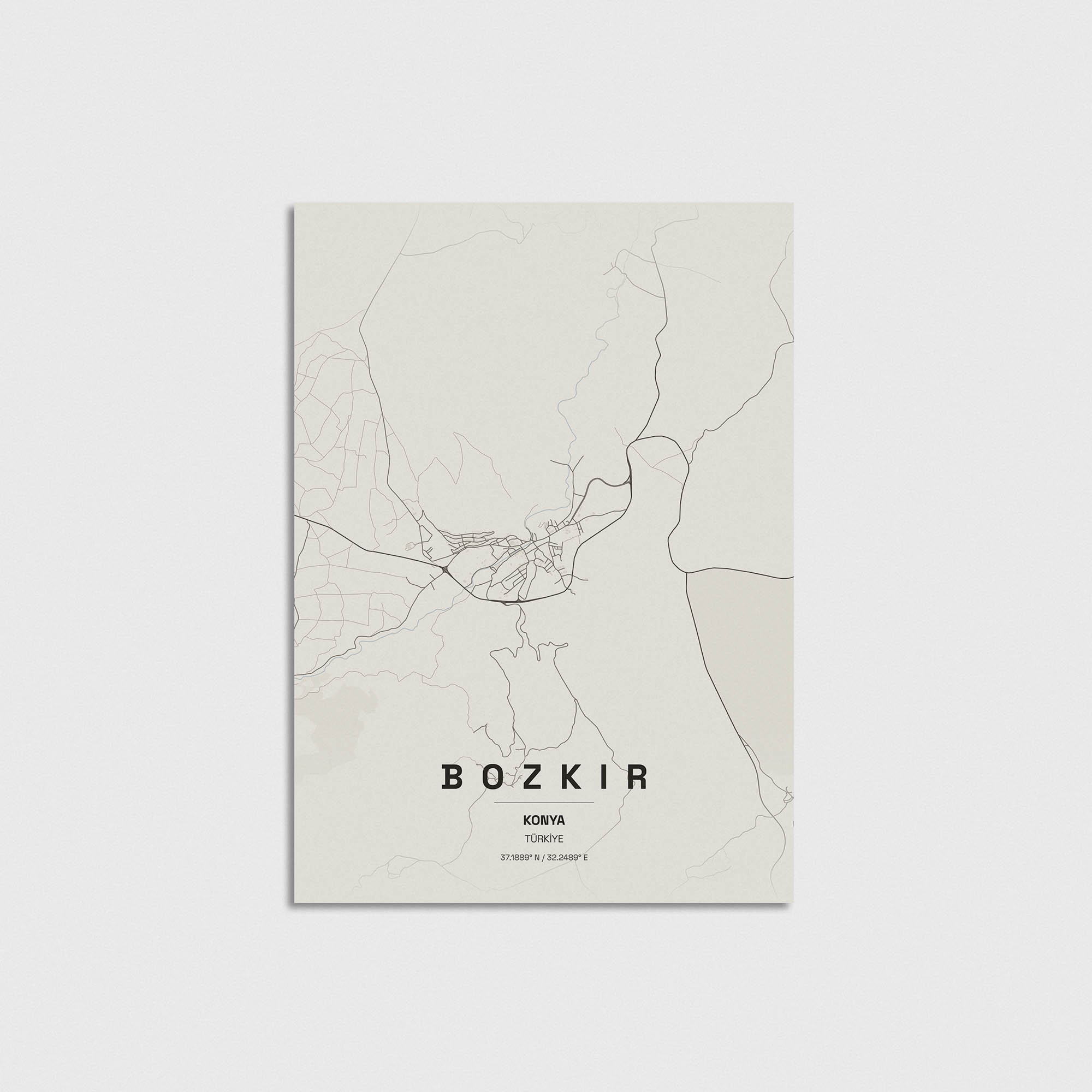 Konya Bozkır İlçe Haritası Posteri - Görsel 3