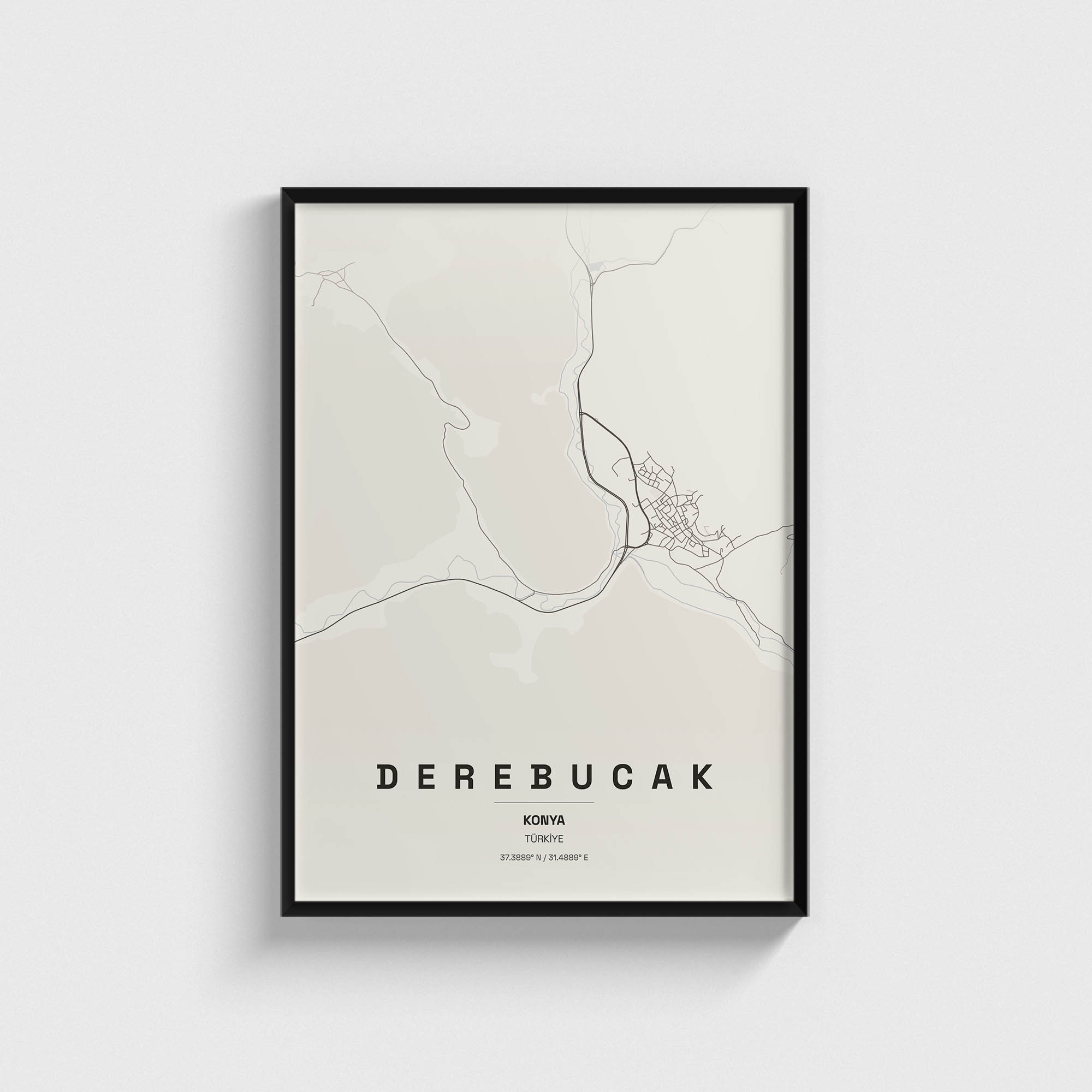 Konya Derebucak İlçe Haritası Posteri