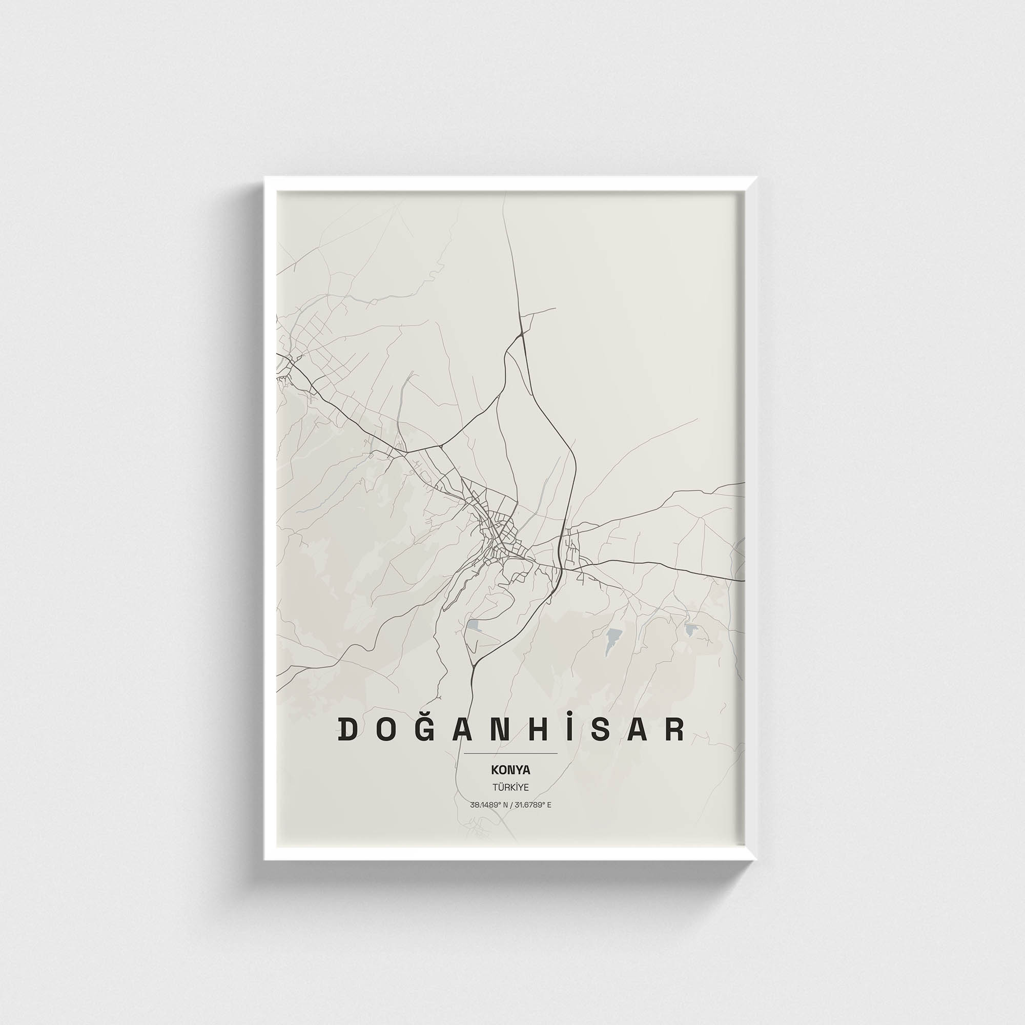 Konya Doğanhisar İlçe Haritası Posteri - Görsel 2