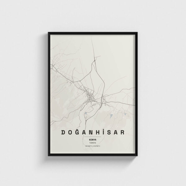 Konya Doğanhisar İlçe Haritası Posteri
