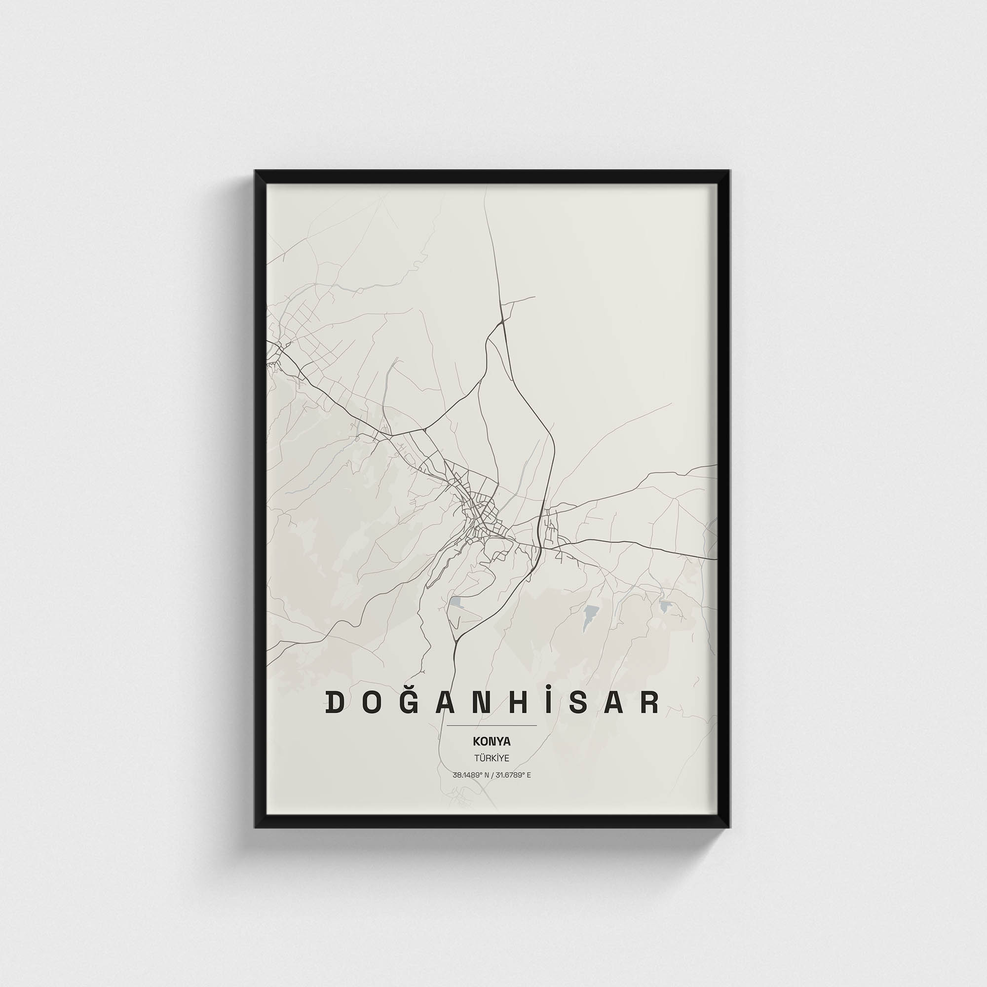 Konya Doğanhisar İlçe Haritası Posteri