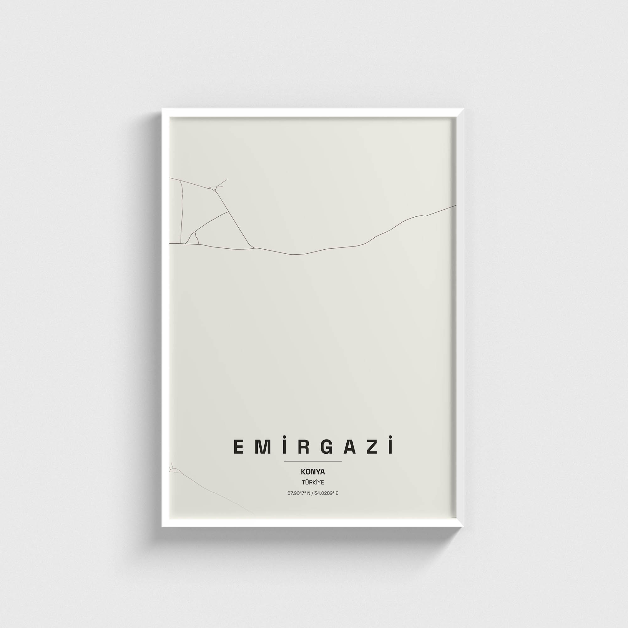 Konya Emirgazi İlçe Haritası Posteri - Görsel 2