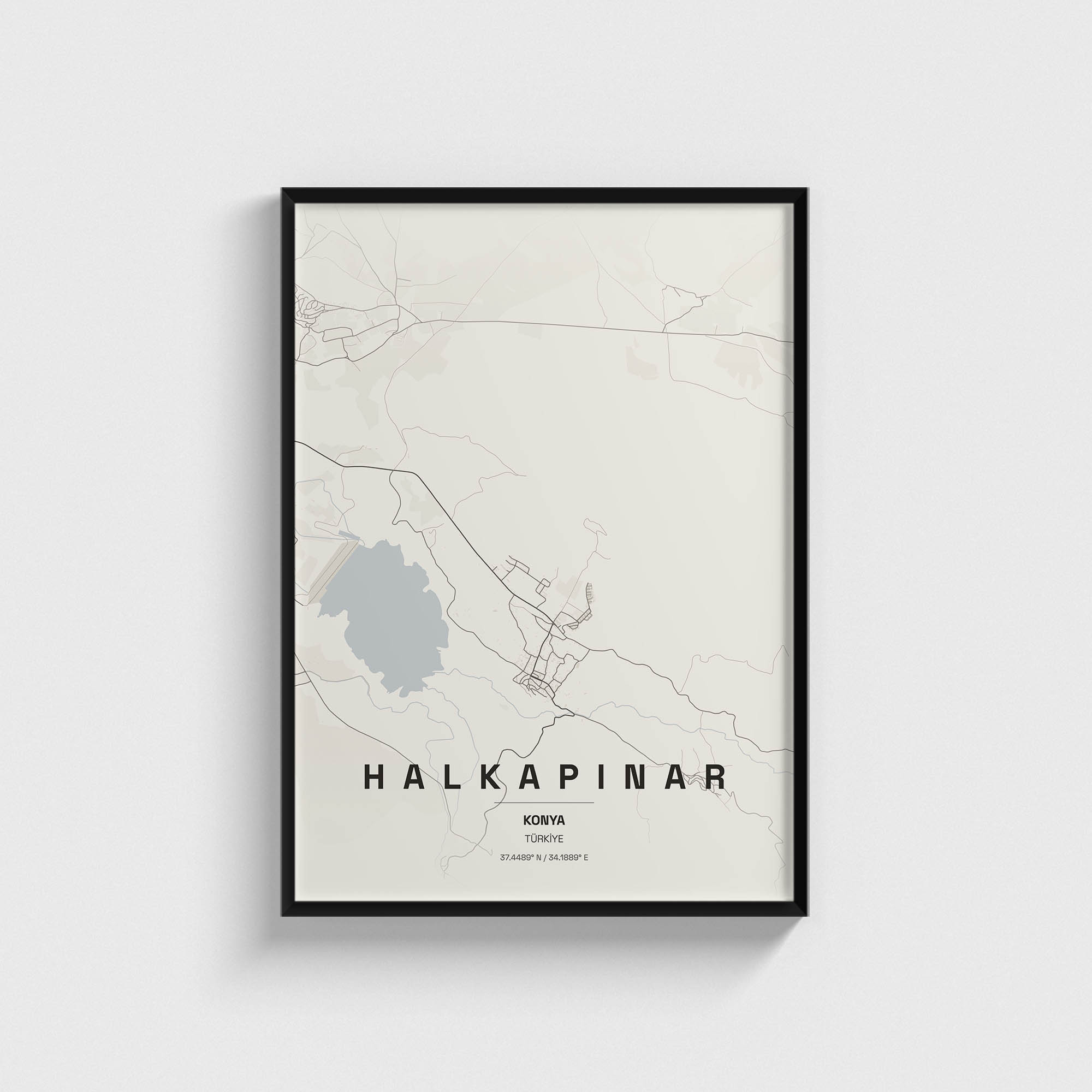 Konya Halkapınar İlçe Haritası Posteri