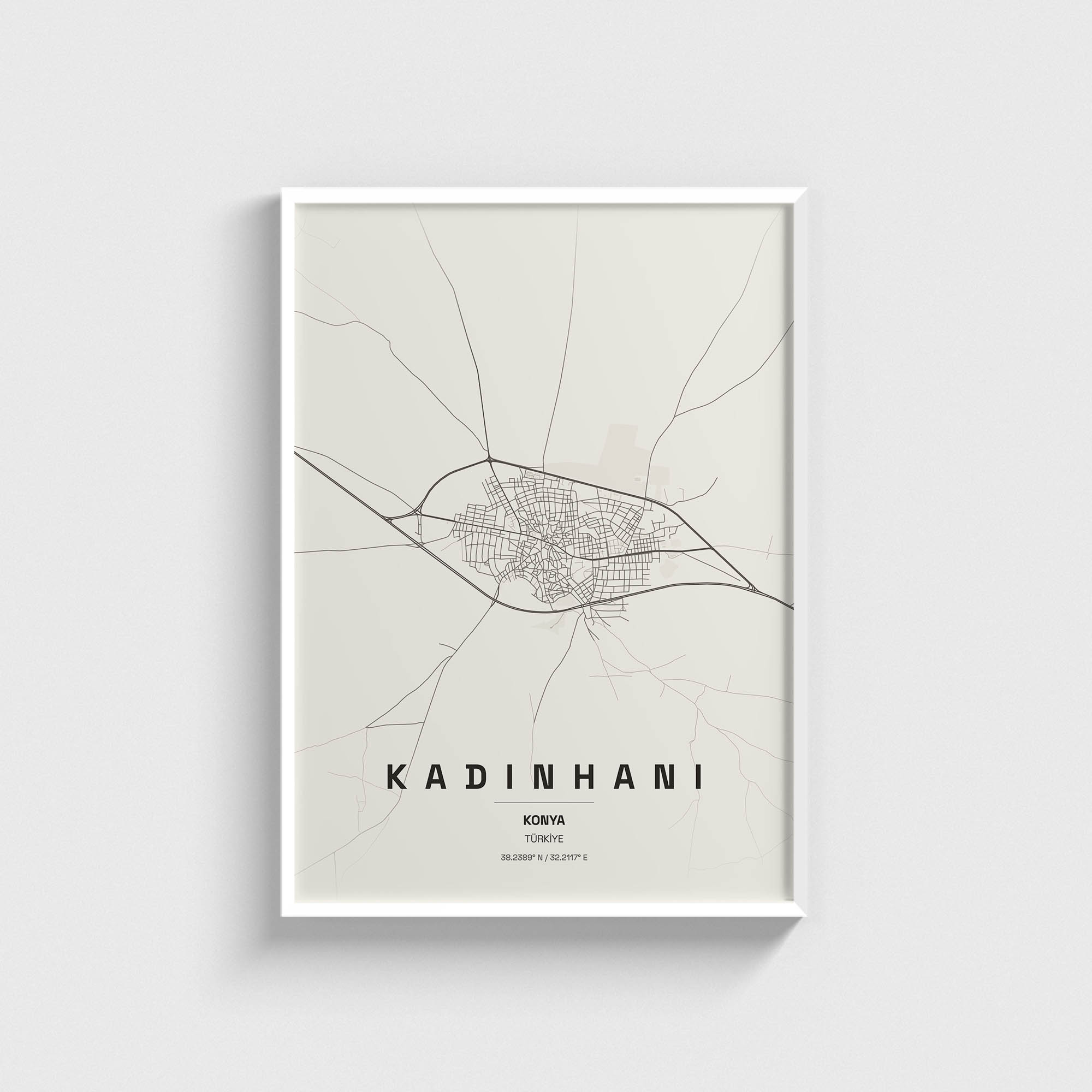 Konya Kadınhanı İlçe Haritası Posteri - Görsel 2