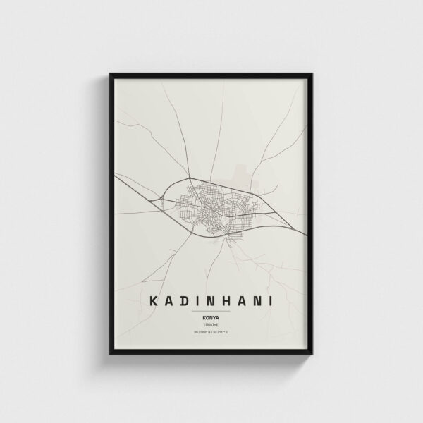 Konya Kadınhanı İlçe Haritası Posteri
