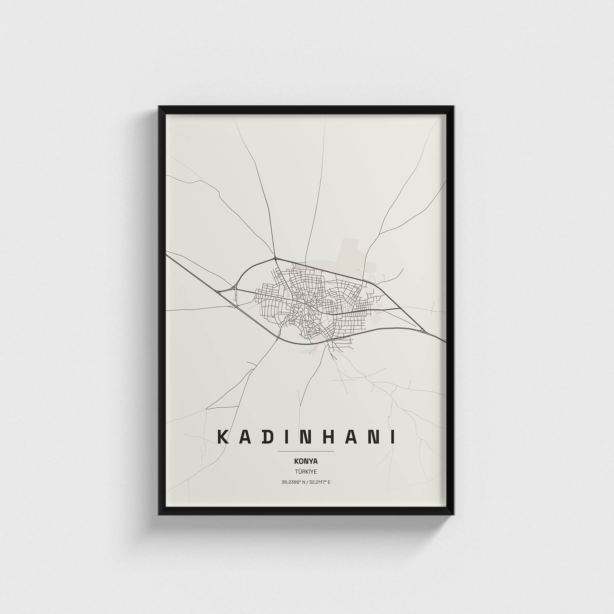Konya Kadınhanı İlçe Haritası Posteri