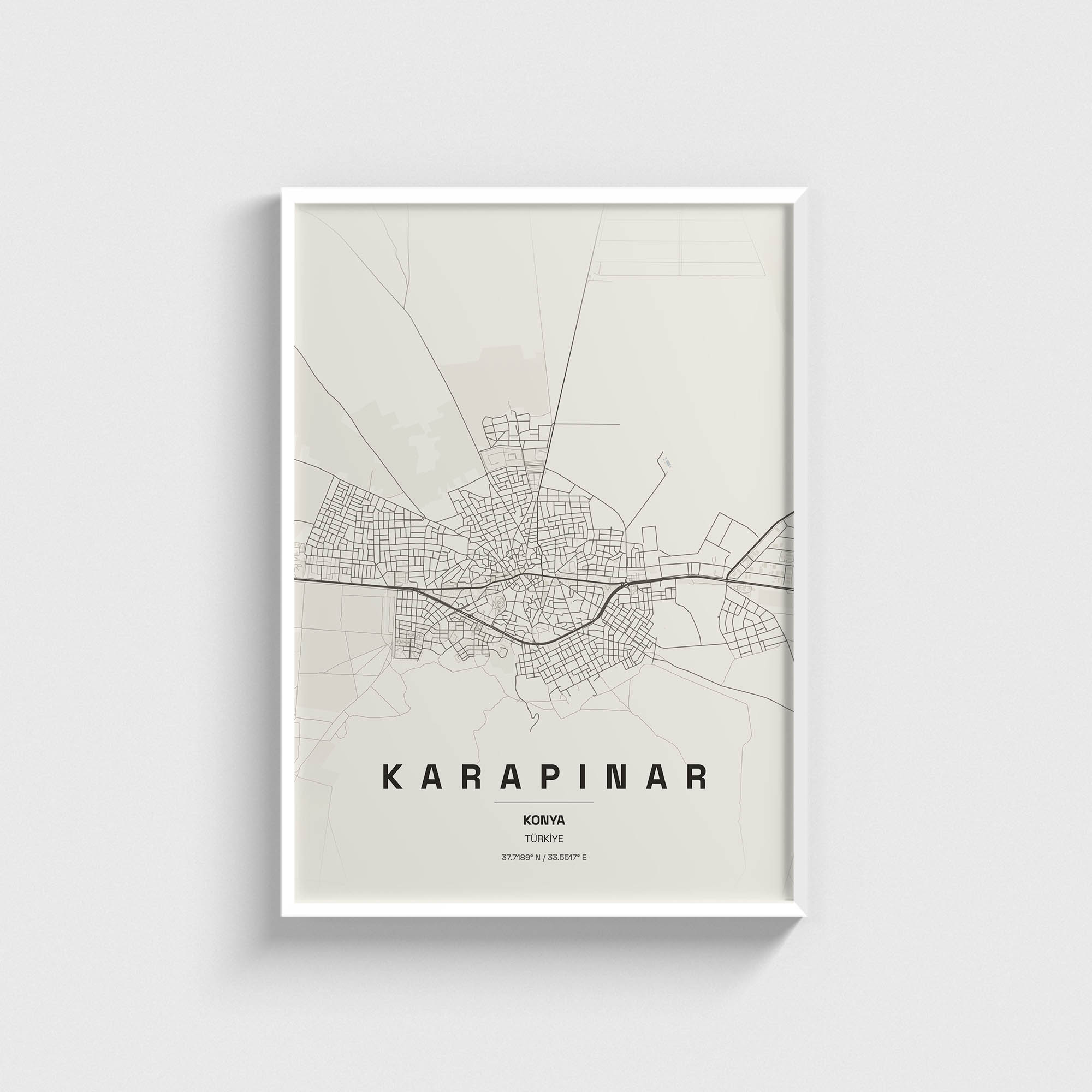 Konya Karapınar İlçe Haritası Posteri - Görsel 2