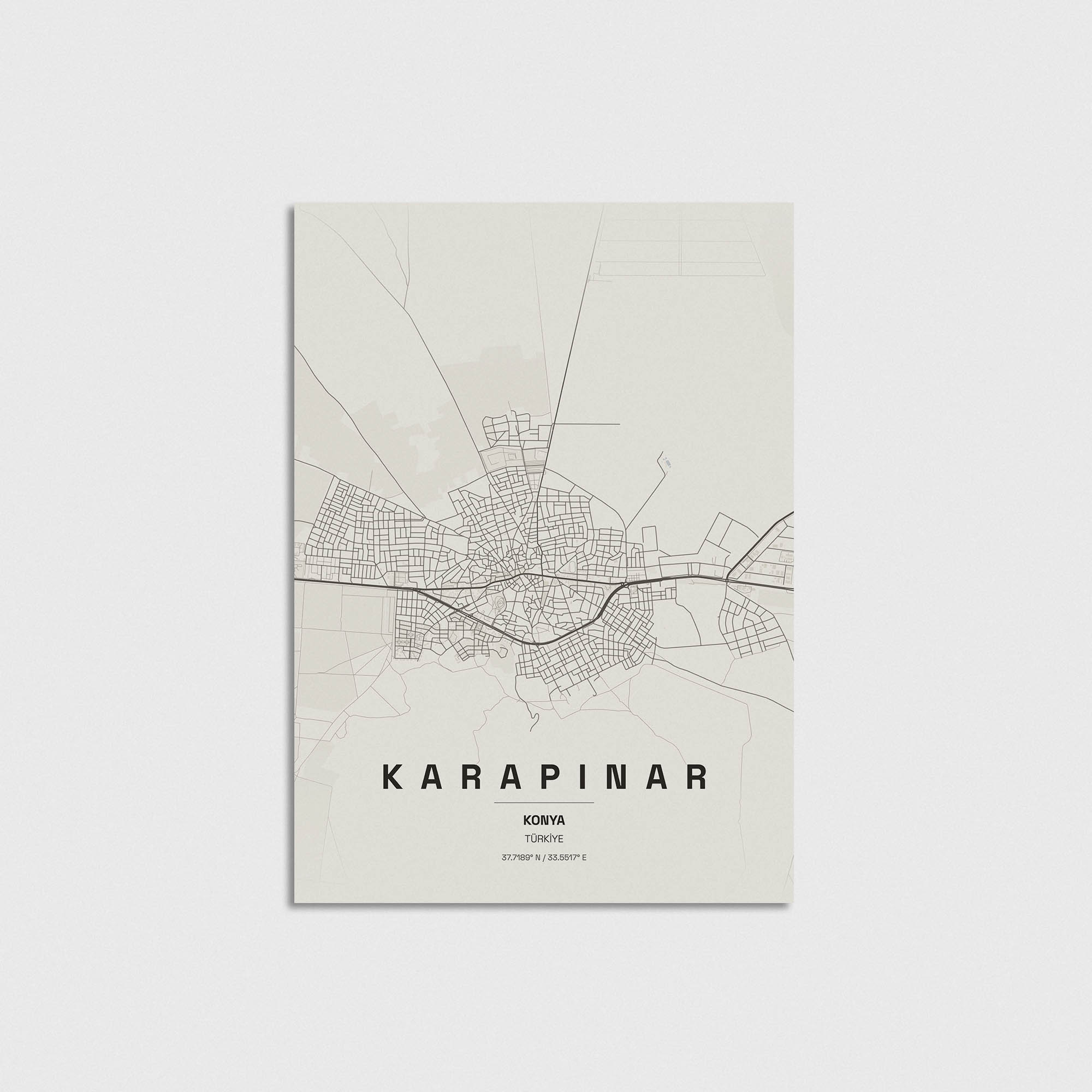 Konya Karapınar İlçe Haritası Posteri - Görsel 3