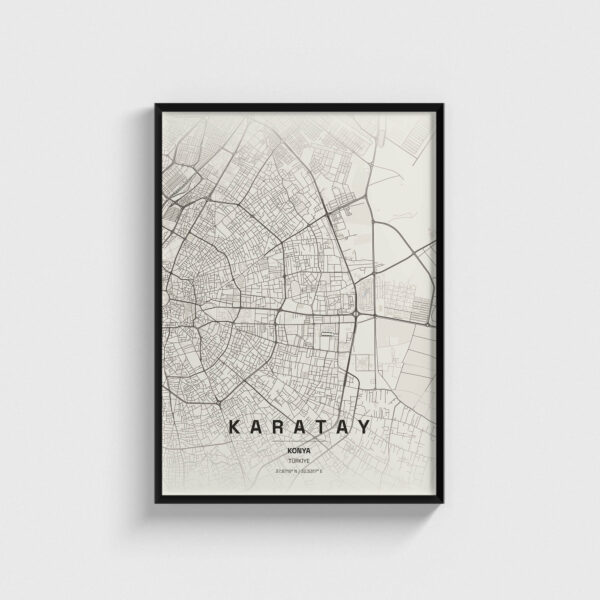 Konya Karatay İlçe Haritası Posteri