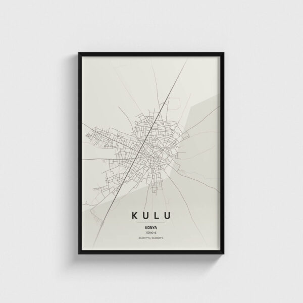Konya Kulu İlçe Haritası Posteri