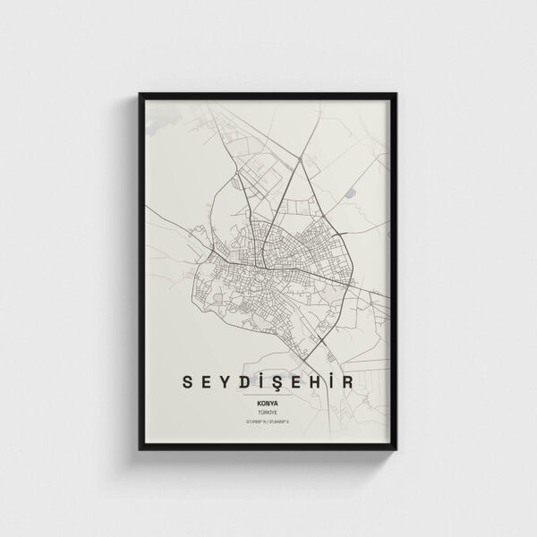 Konya Seydişehir İlçe Haritası Posteri