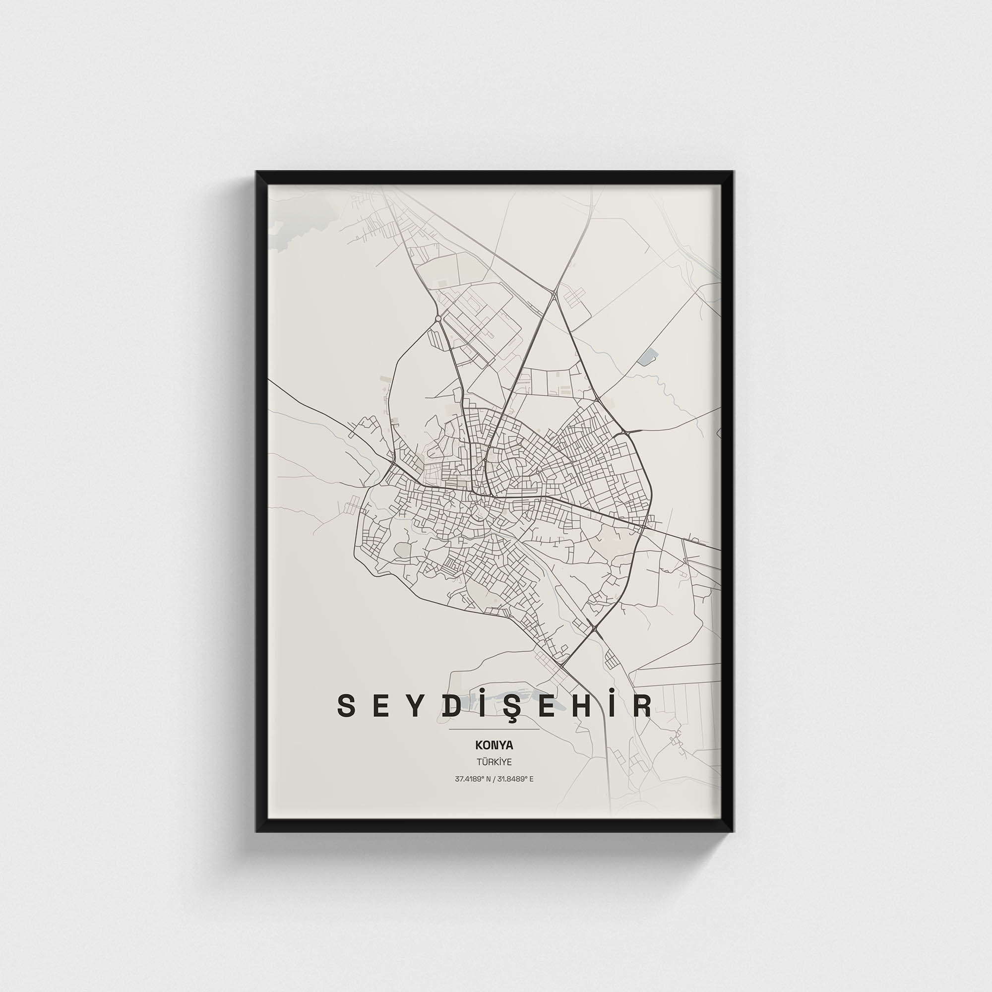 Konya Seydişehir İlçe Haritası Posteri