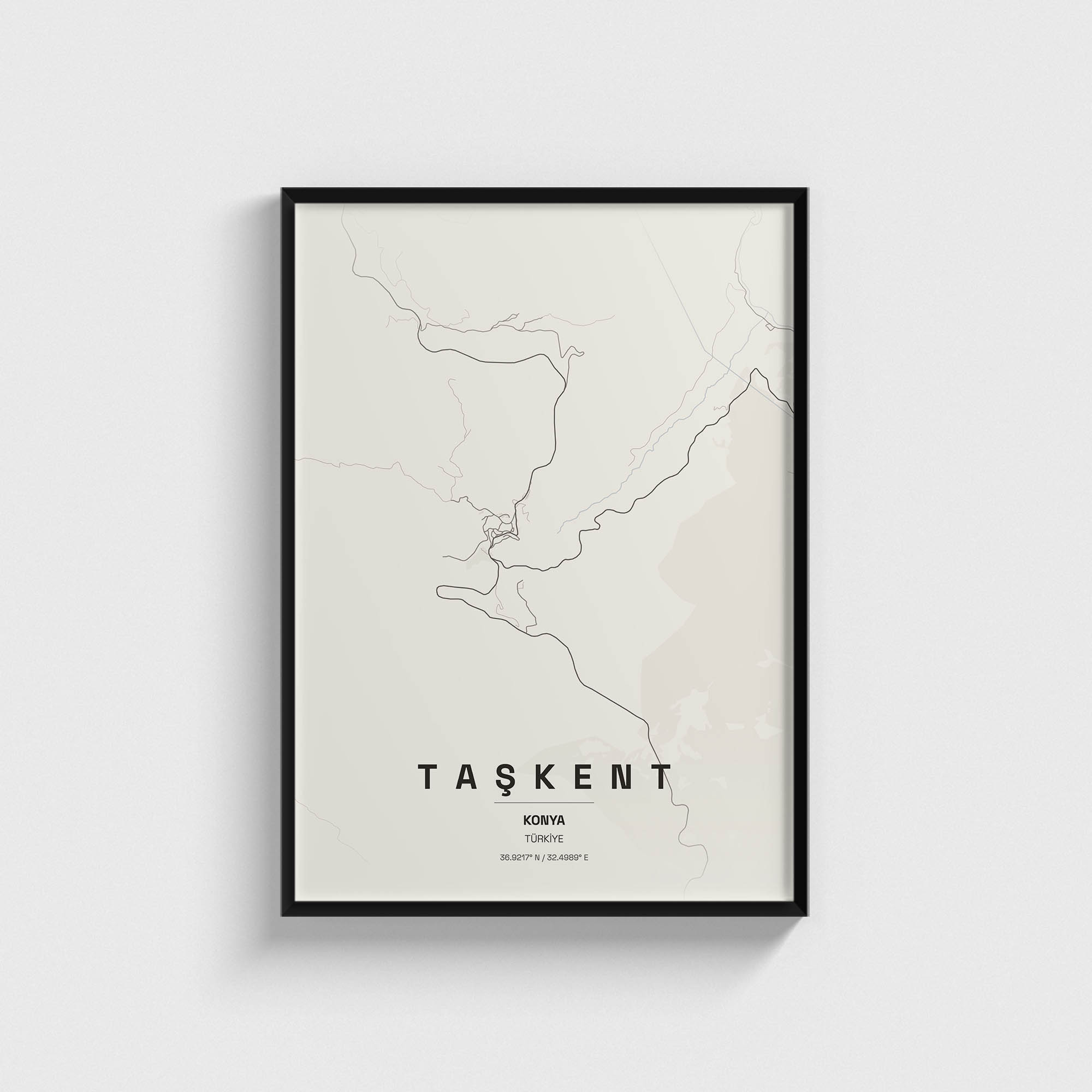 Konya Taşkent İlçe Haritası Posteri