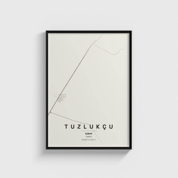 Konya Tuzlukçu İlçe Haritası Posteri