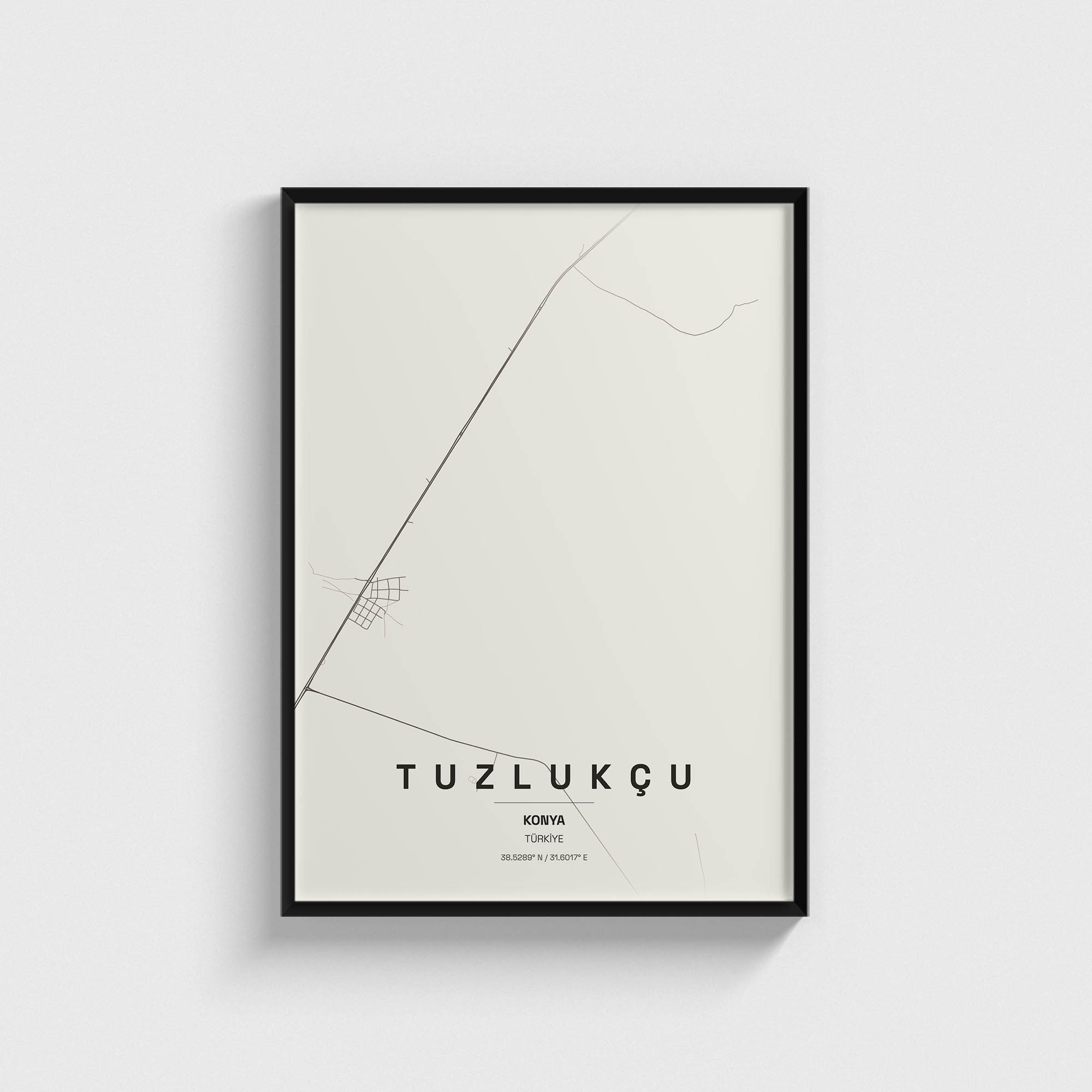 Konya Tuzlukçu İlçe Haritası Posteri