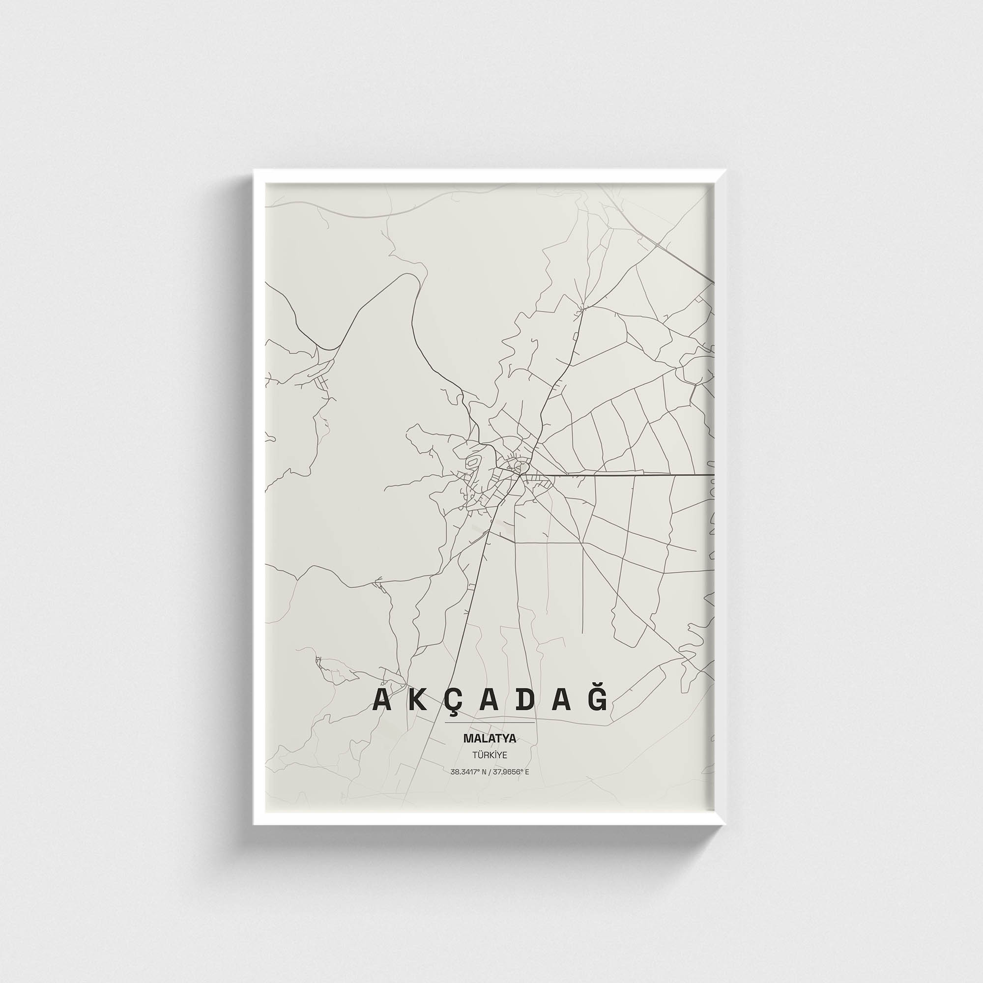 Malatya Akçadağ İlçe Haritası Posteri - Görsel 2