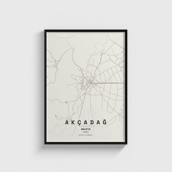 Malatya Akçadağ İlçe Haritası Posteri