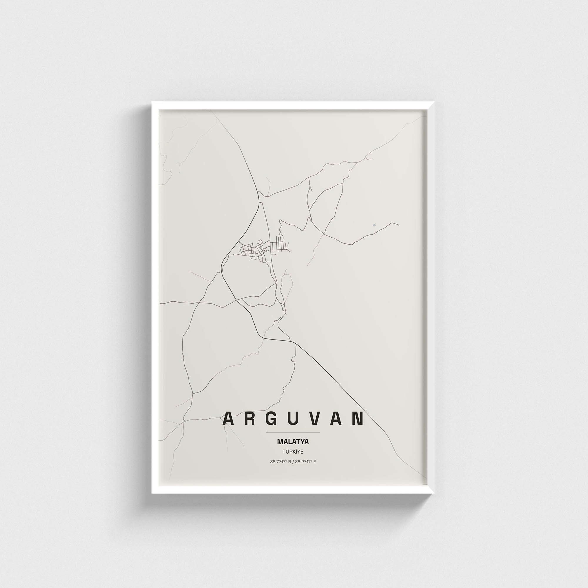 Malatya Arguvan İlçe Haritası Posteri - Görsel 2