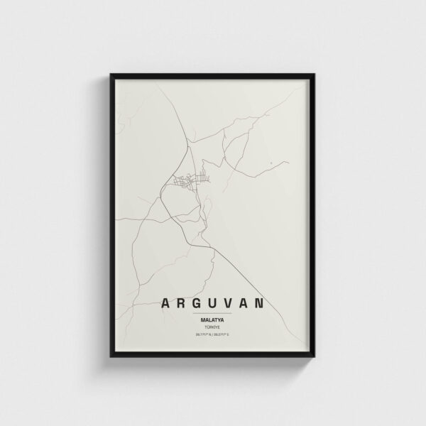 Malatya Arguvan İlçe Haritası Posteri