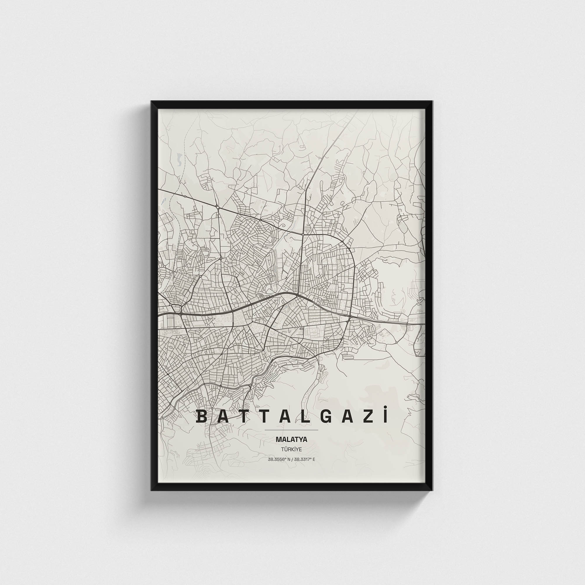 Malatya Battalgazi İlçe Haritası Posteri