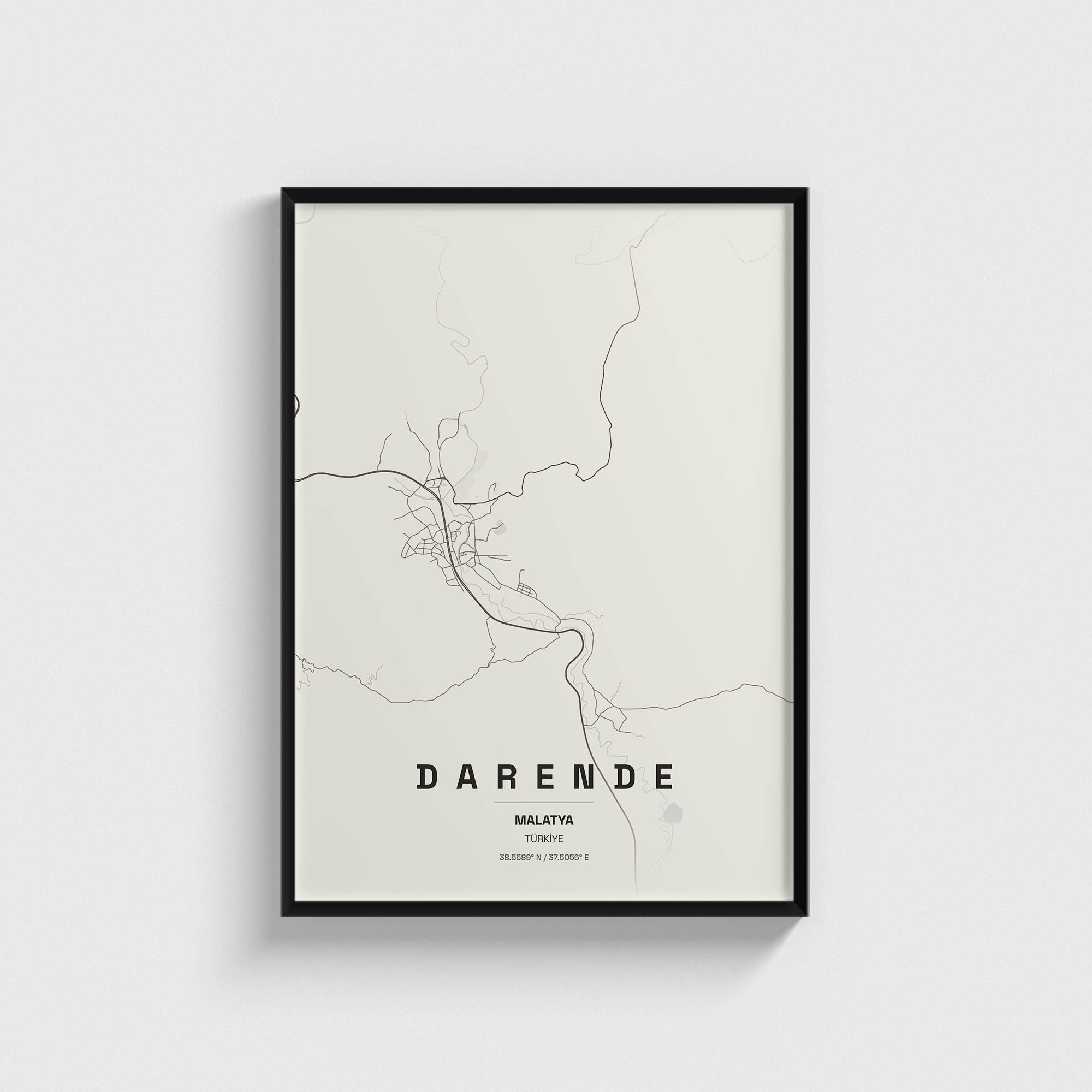 Malatya Darende İlçe Haritası Posteri