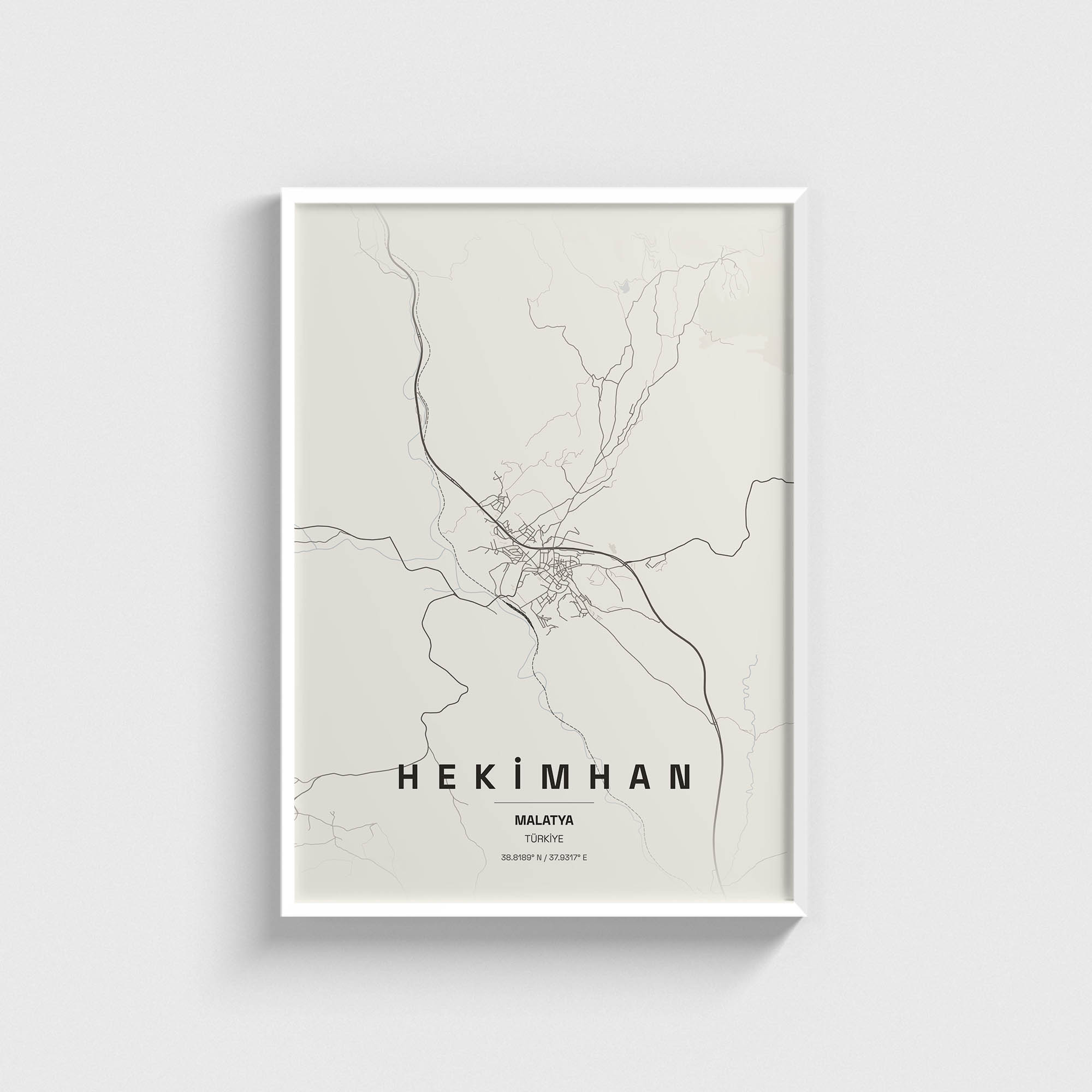 Malatya Hekimhan İlçe Haritası Posteri - Görsel 2